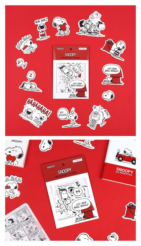 Peanuts Snoopy Deco Sticker Set (Red)