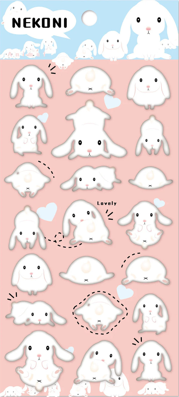 Nekoni Rabbit Puffy Sticker 50479
