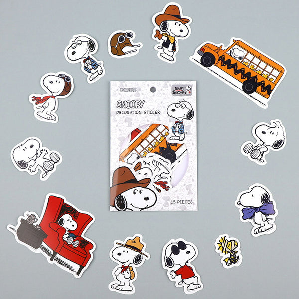 Peanuts Snoopy Deco Sticker Set (White)