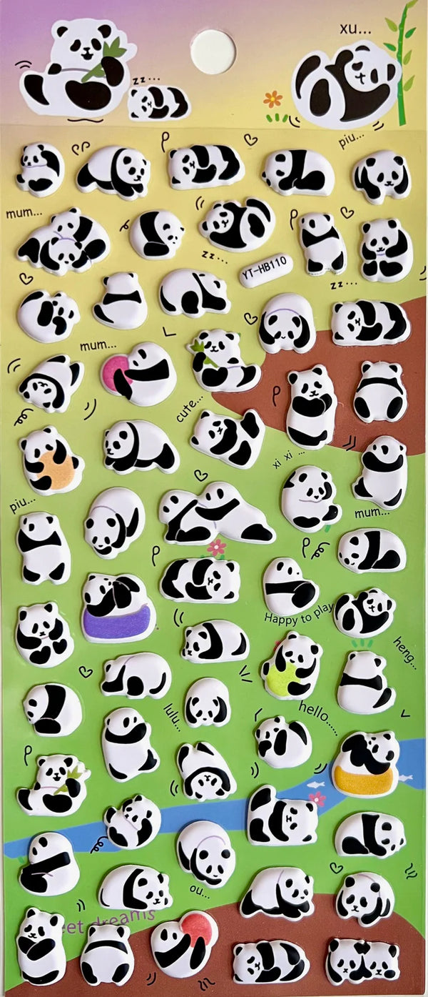BCmini Stickers Panda Puffy 11042