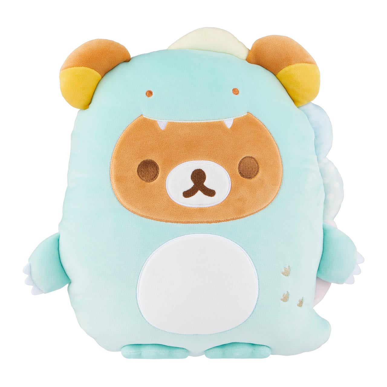 Rilakkuma San-X Original Plays with Dino Flat Mochi Series Plush - Pastel Green