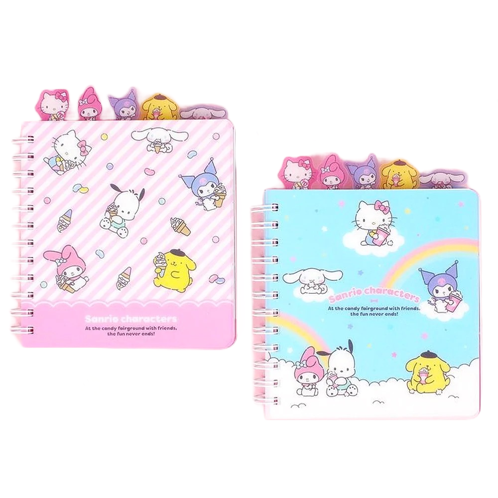 Sanrio Characters Tabbed Index Spiral Notebook