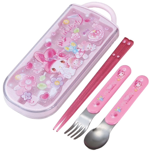 My Melody Kids Lunch Trio Cutlery Fork Spoon Chopsticks Sanrio