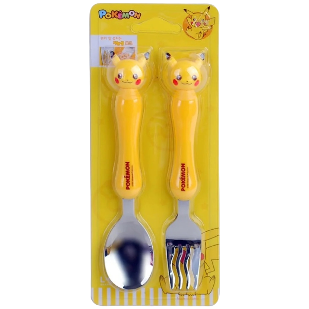 Pokemon Spoon, Fork, Chopsticks Utensil Set with Case for Kids