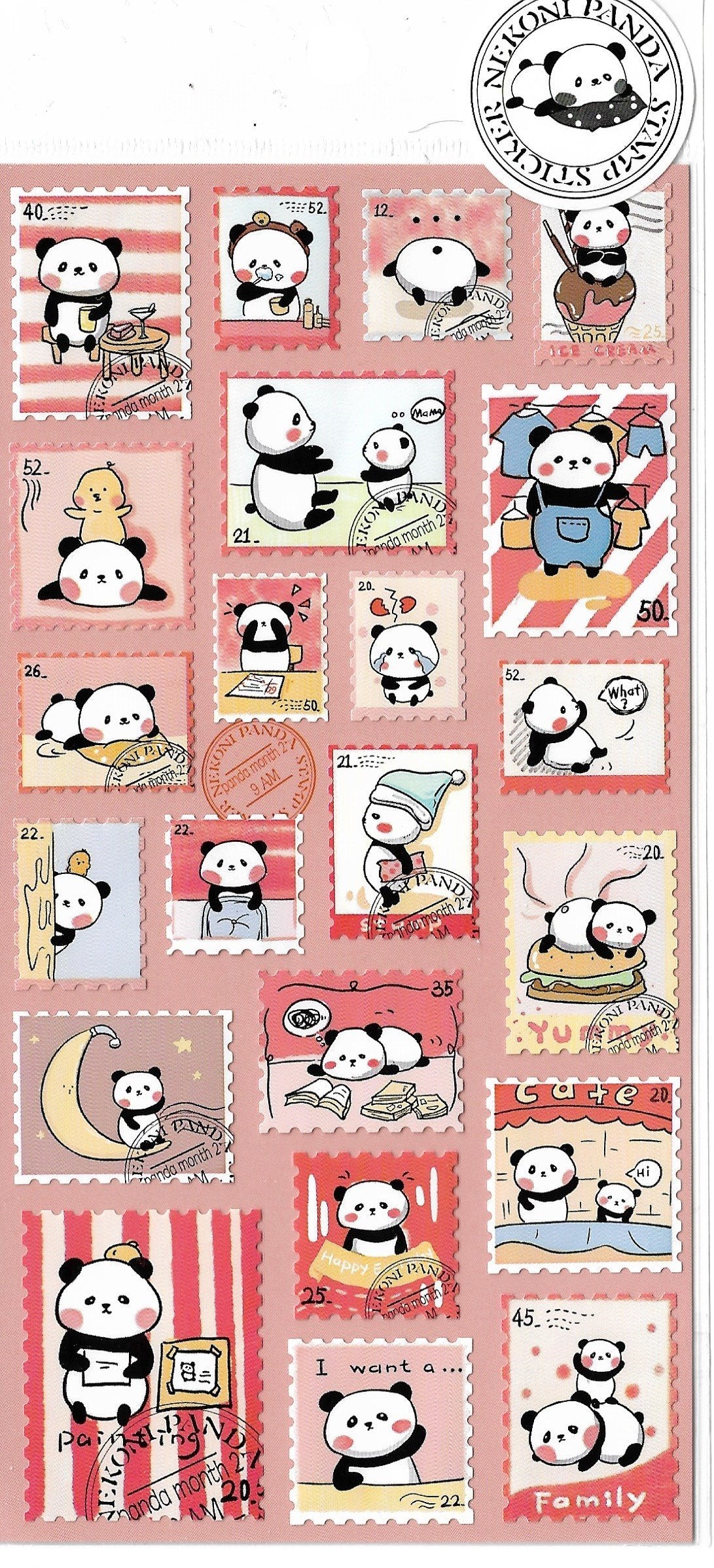 Nekoni Panda Stamp Sticker #85476 – Lil Thingamajigs Hive