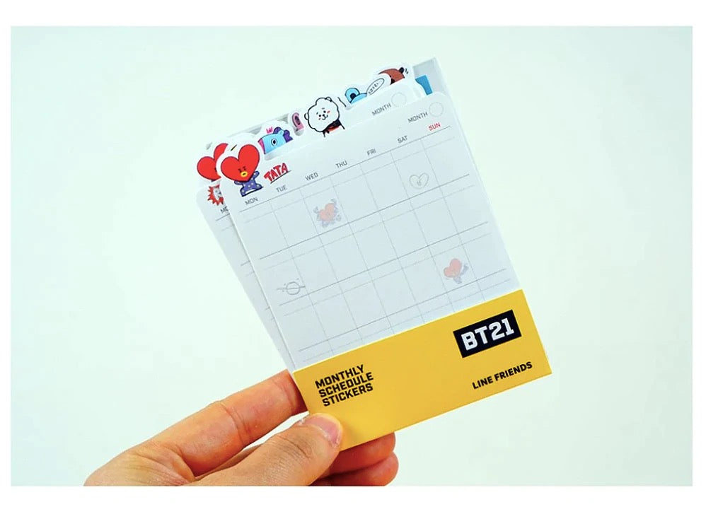 BT21 Monthly Schedule Stickers