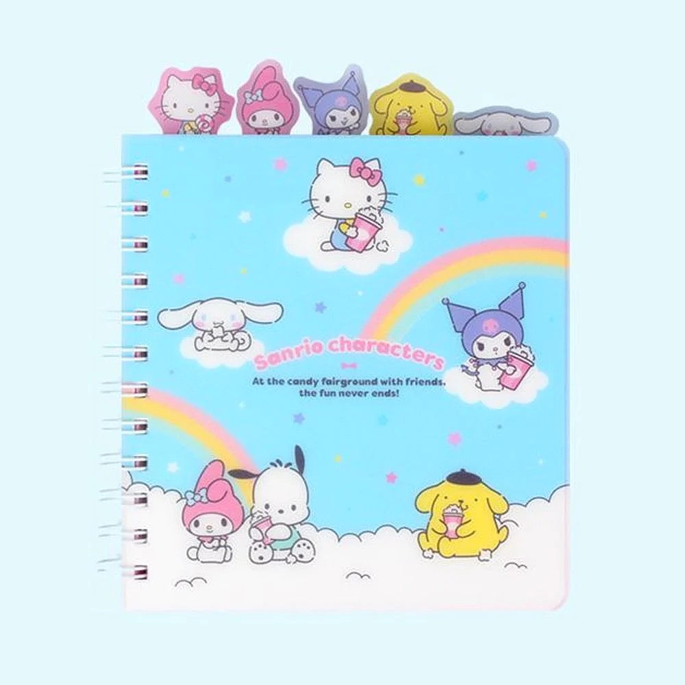 Sanrio Characters Tabbed Index Spiral Notebook