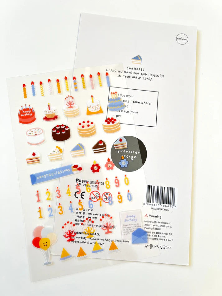 Suatelier Daily Deco Stickers No.1113 cake is here!