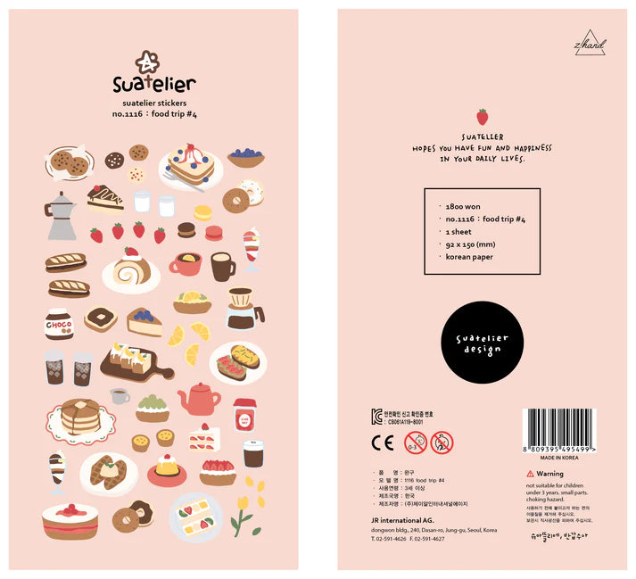 Suatelier Daily Deco Stickers No.1116 food trip #4