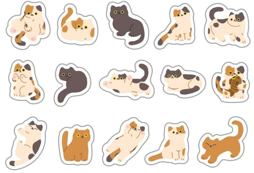World Craft Planner Flake Stickers - Cat Mamire