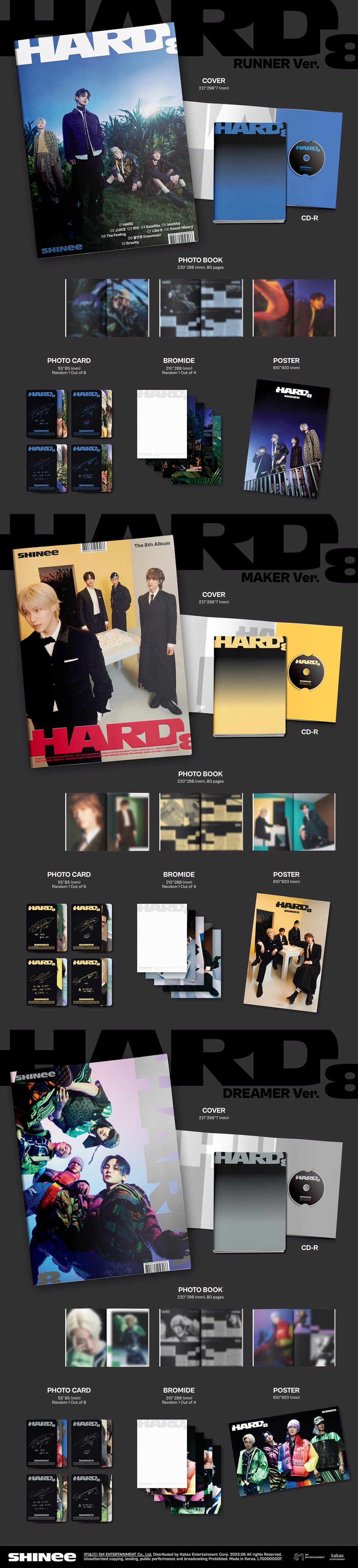 K-pop CD SHINee 8th Album 'Hard' (Photobook Ver.)