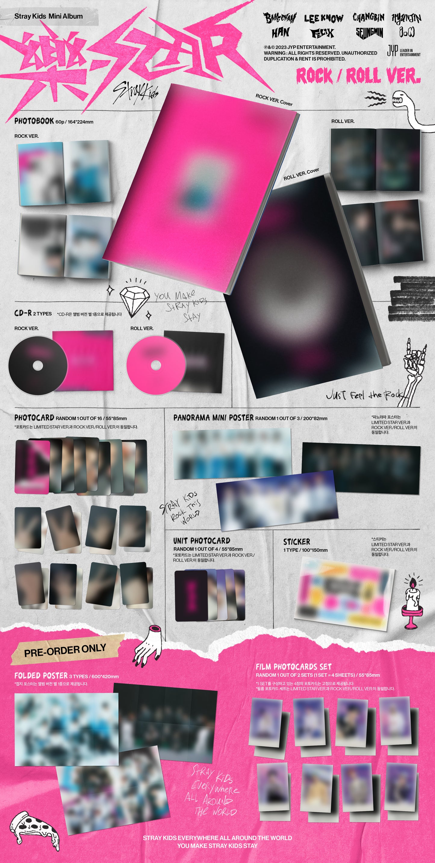 K-Pop CD Stray Kids - Mini Album '樂 STAR' (Rock / Roll Ver.)