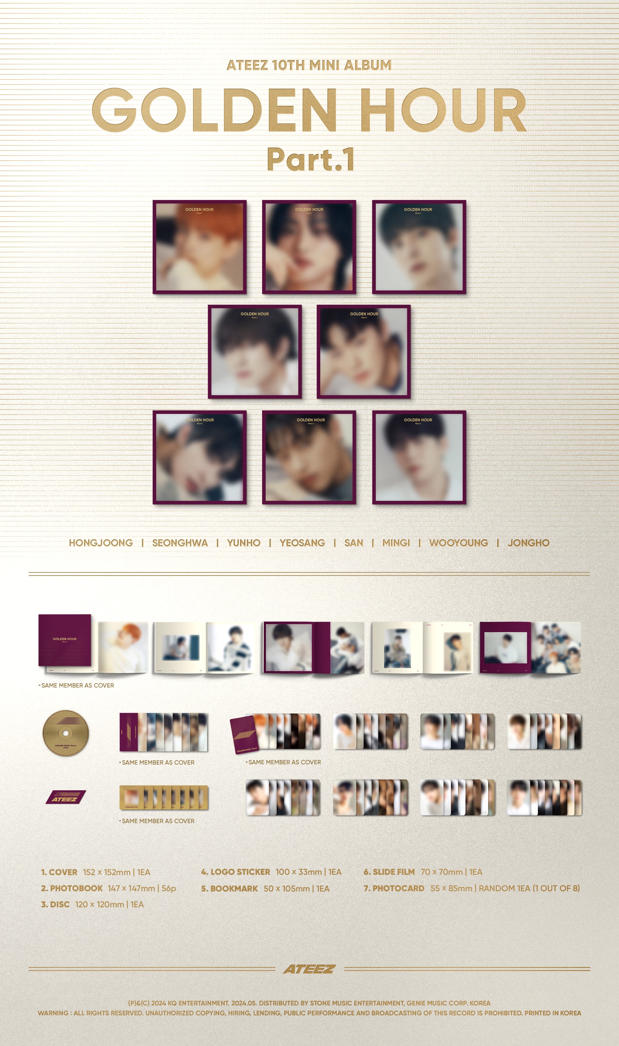 K-Pop CD ATEEZ - 10th Mini Album 'GOLDEN HOUR: Part. 1' [Digipak Ver.]