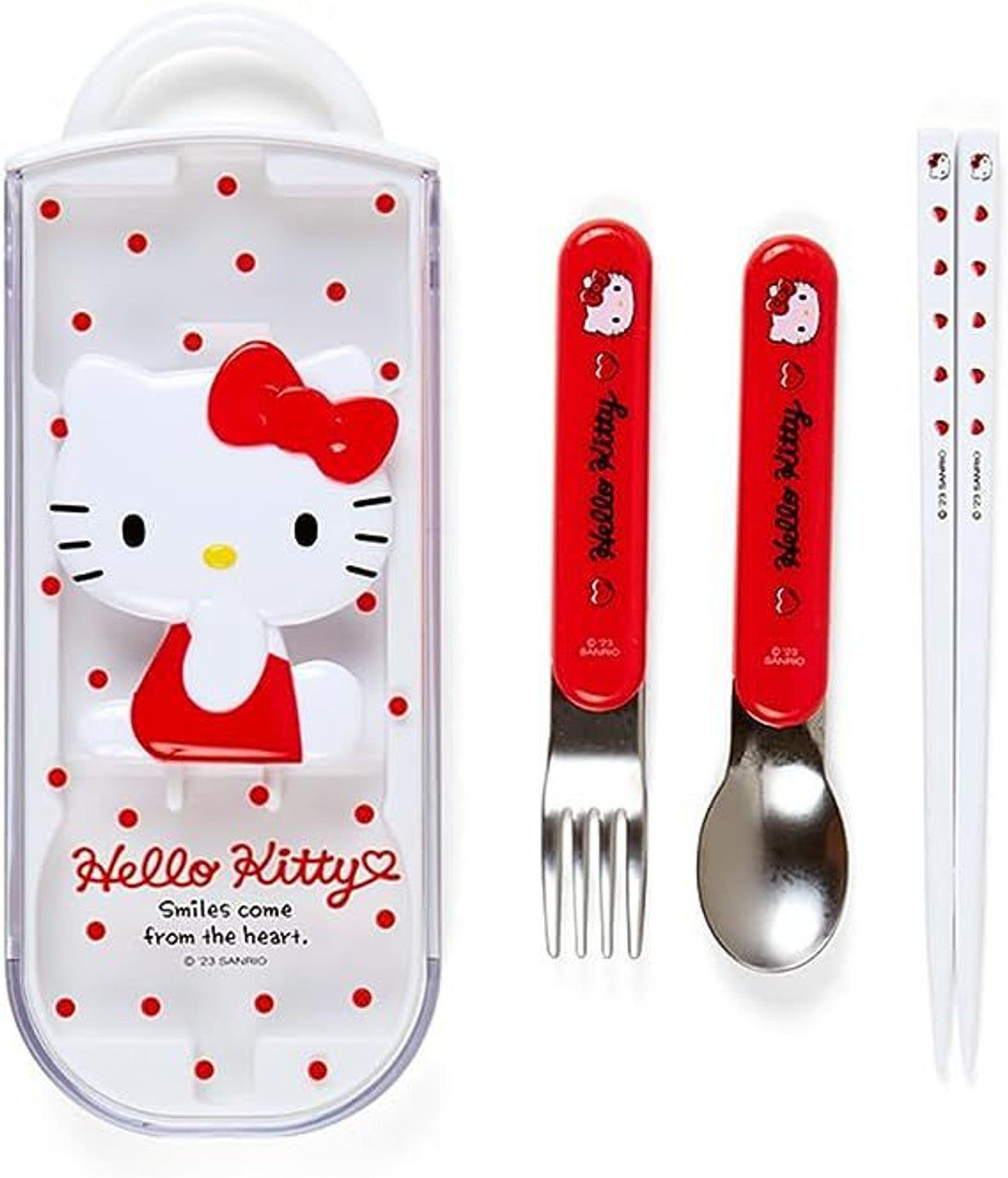 Sanrio Fork Spoon Chopsticks Tableware Set (Hello Kitty - 013803)