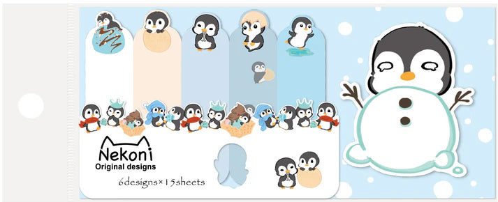 Nekoni  Penguin Playtime Sticky Notes 50398