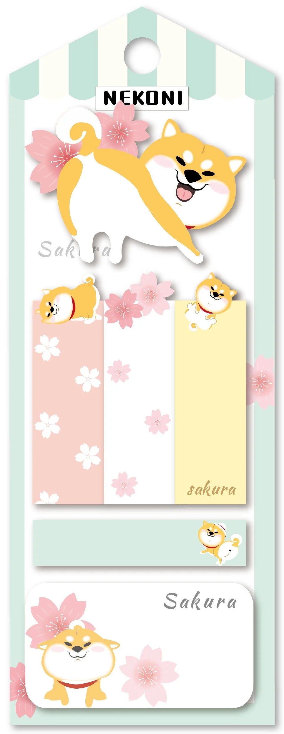 Nekoni  Puppy Dog Sakura Sticky Notes 50436