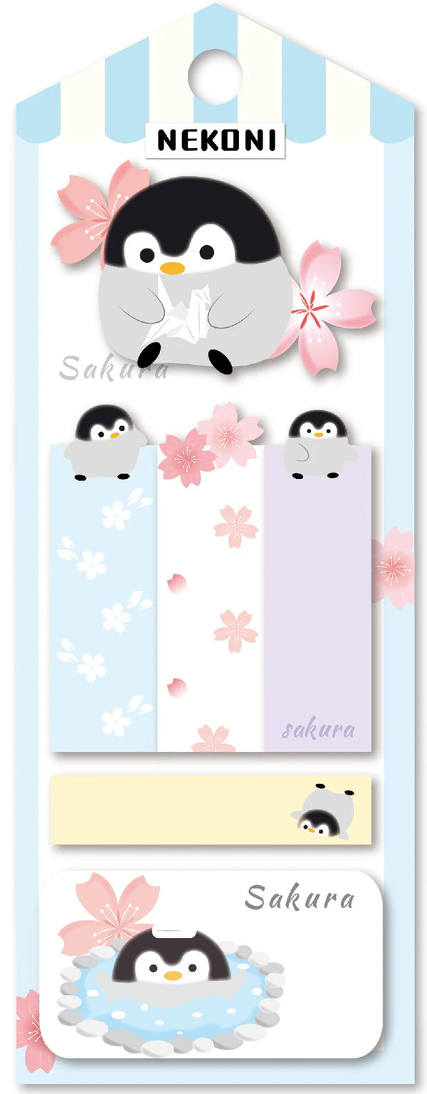 Nekoni Penguin Sakura Sticky Notes 50438