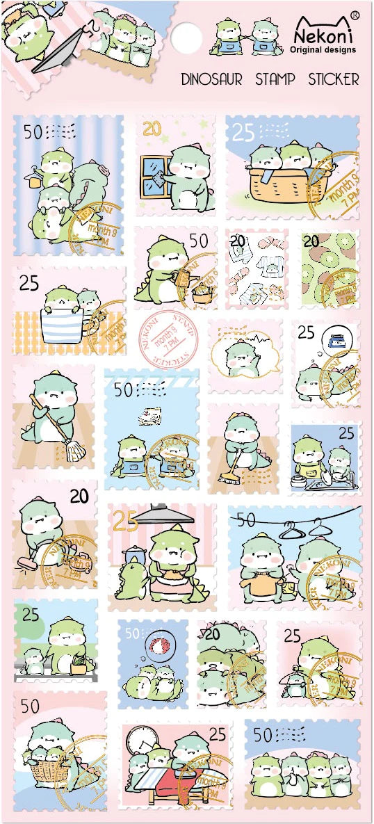 Nekoni Dinosaur Stamp Sticker