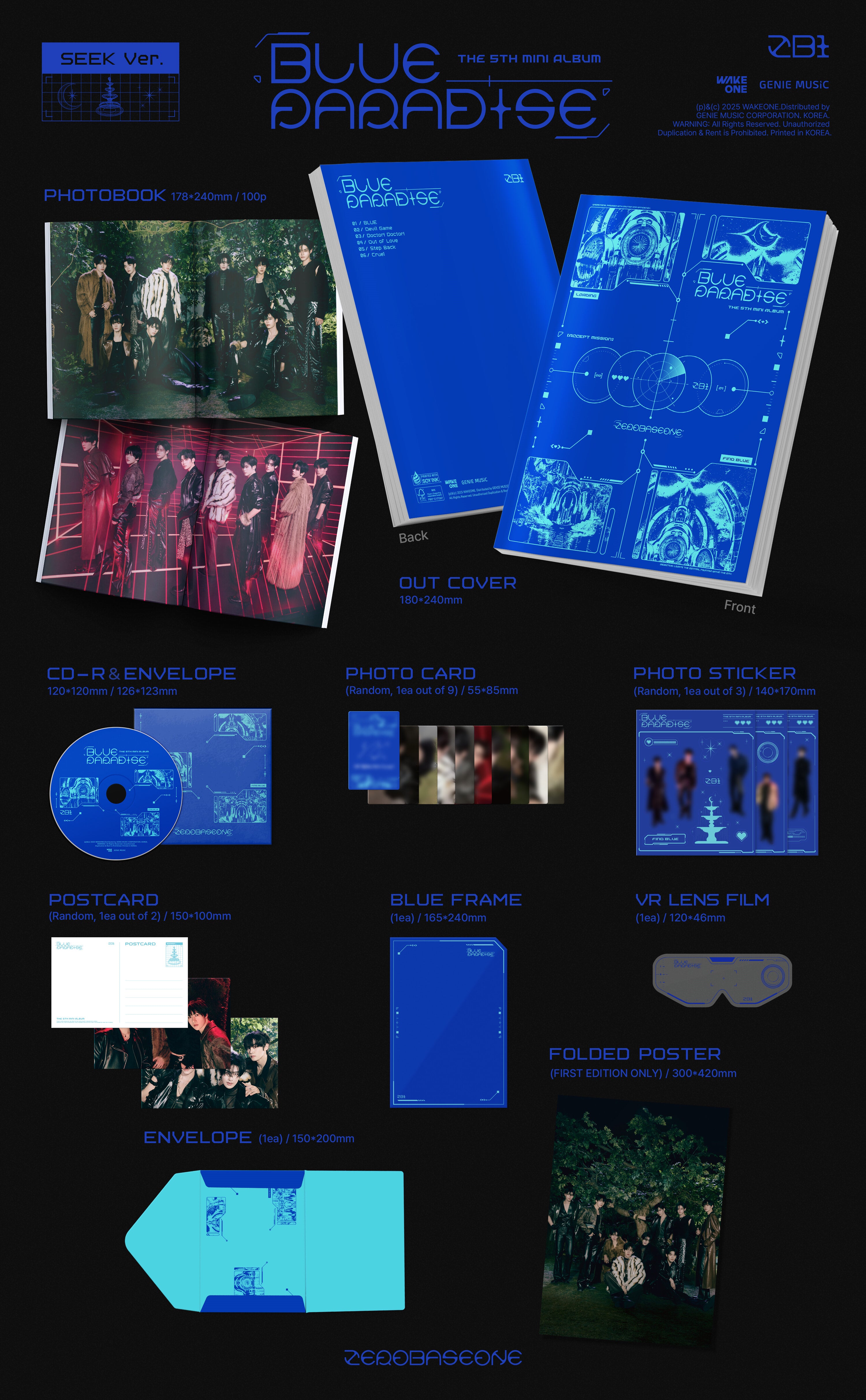 K-Pop CD ZEROBASEONE - 5th Mini Album 'Blue Paradise'