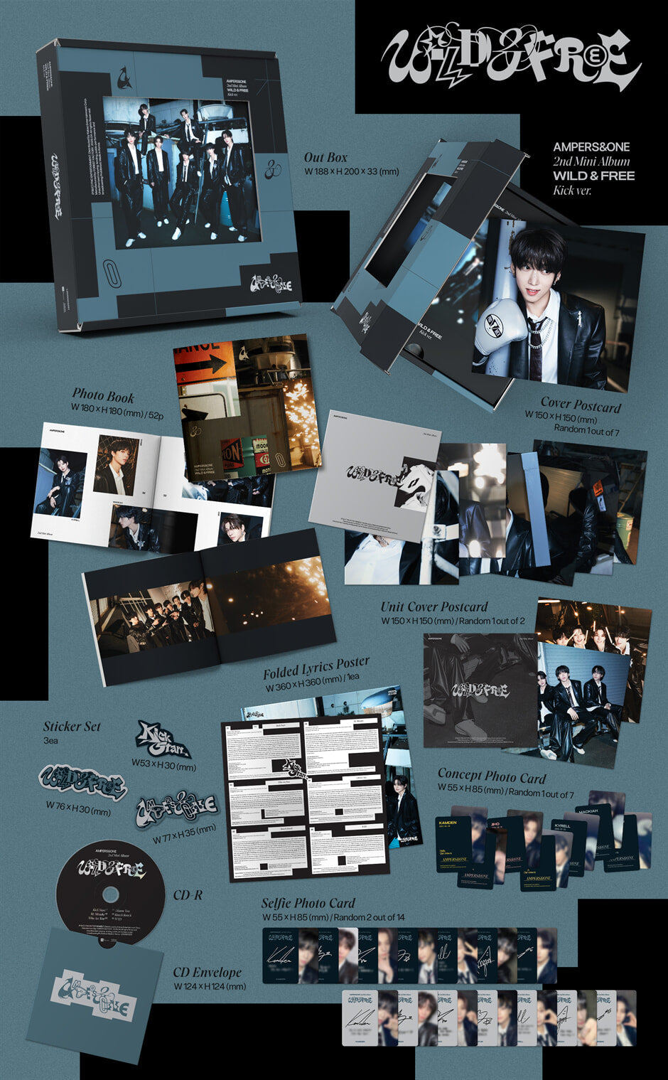 K-Pop CD AMPERS&ONE - 2nd Mini Album 'WILD&FREE' [Kick Ver.]