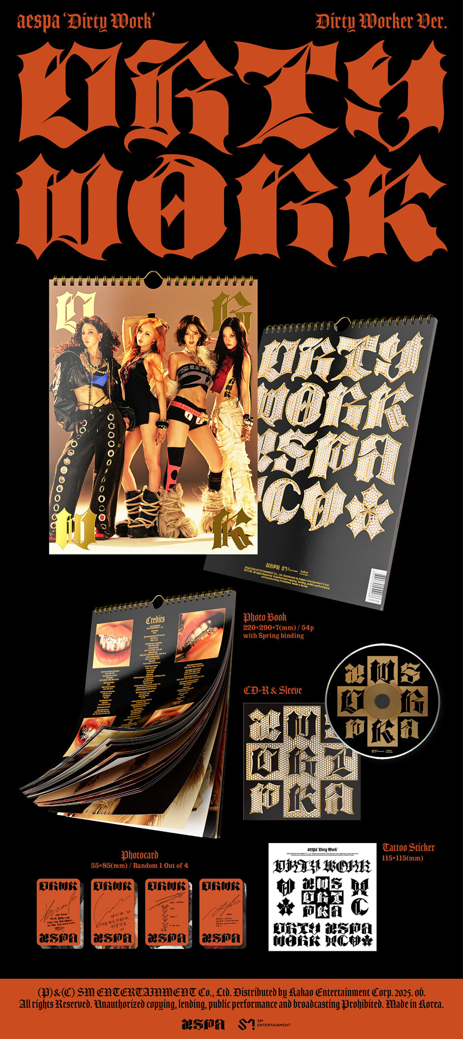 K-Pop CD Aespa - Single Album 'Dirty Work' [Dirty Worker Ver.]