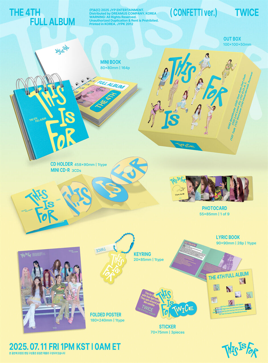 K-Pop CD Twice - 4th Full Album 'THIS IS FOR' [Confetti Ver.]