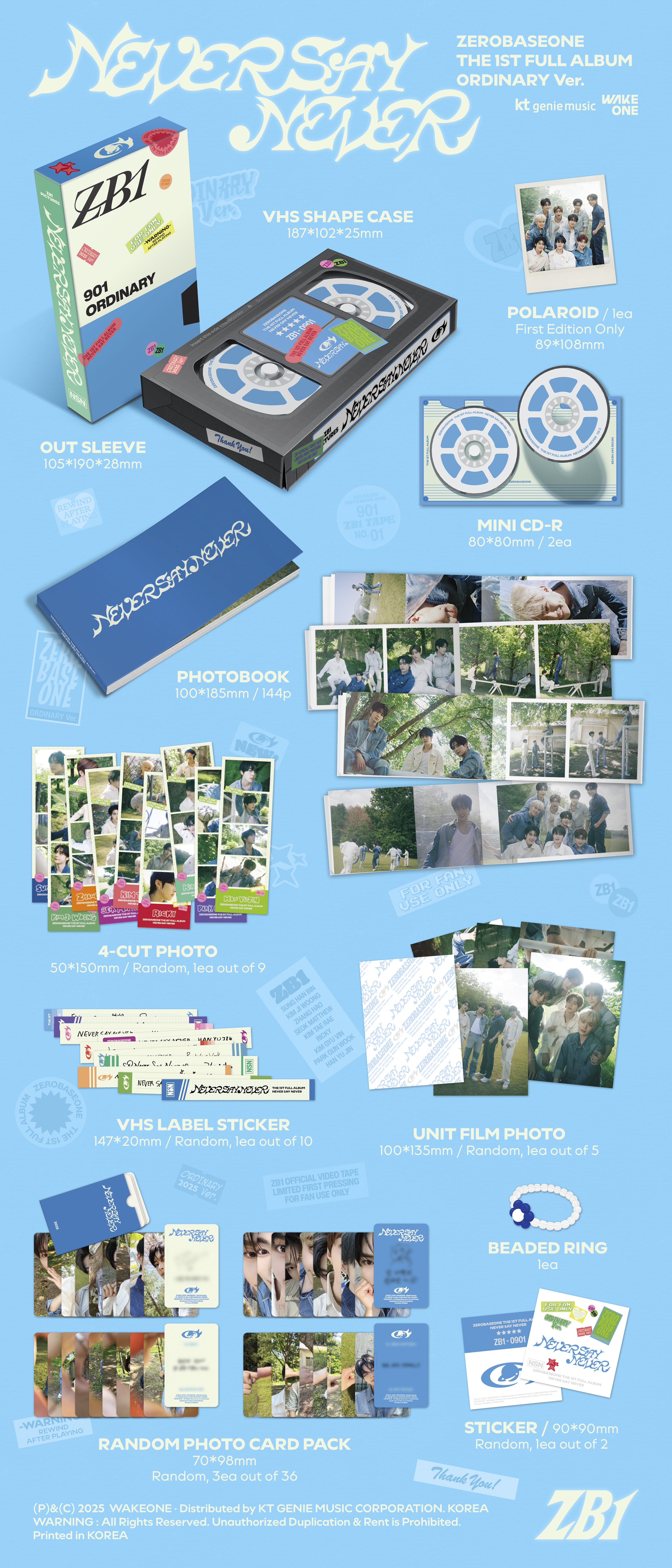 K-Pop CD ZEROBASEONE - 1st Full Album 'NEVER SAY NEVER' [Photobook