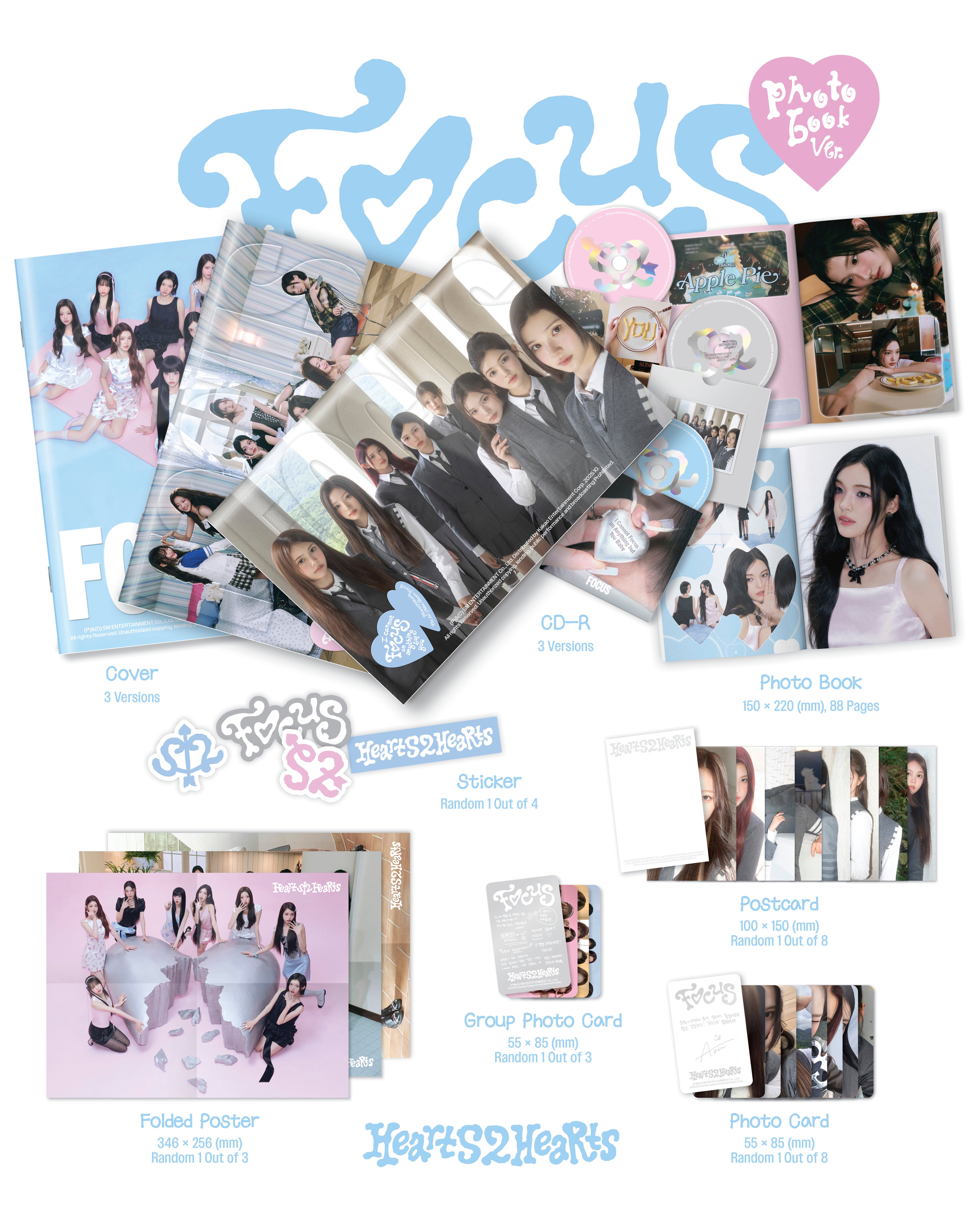 K-Pop CD Hearts2Hearts - 1st Mini Album 'FOCUS' [Photobook ver.]