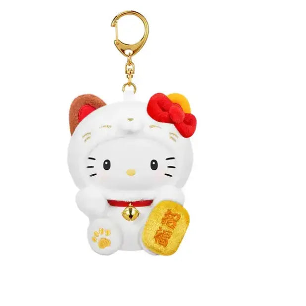 Sanrio Characters Lucky Cat Series Plush Keychain Blind Box