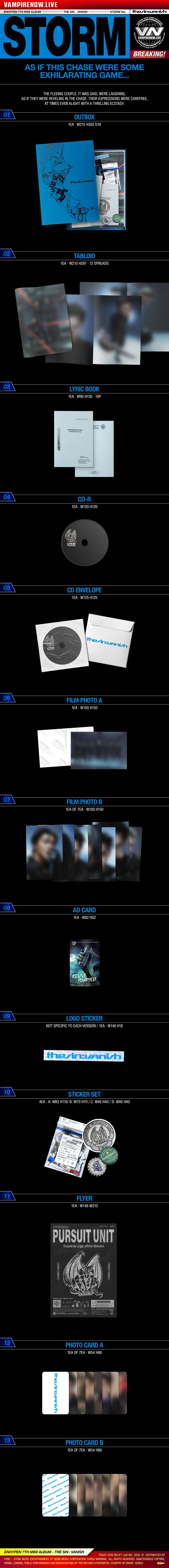 K-Pop CD ENHYPEN - 7th Mini Album 'THE SIN: VANISH'