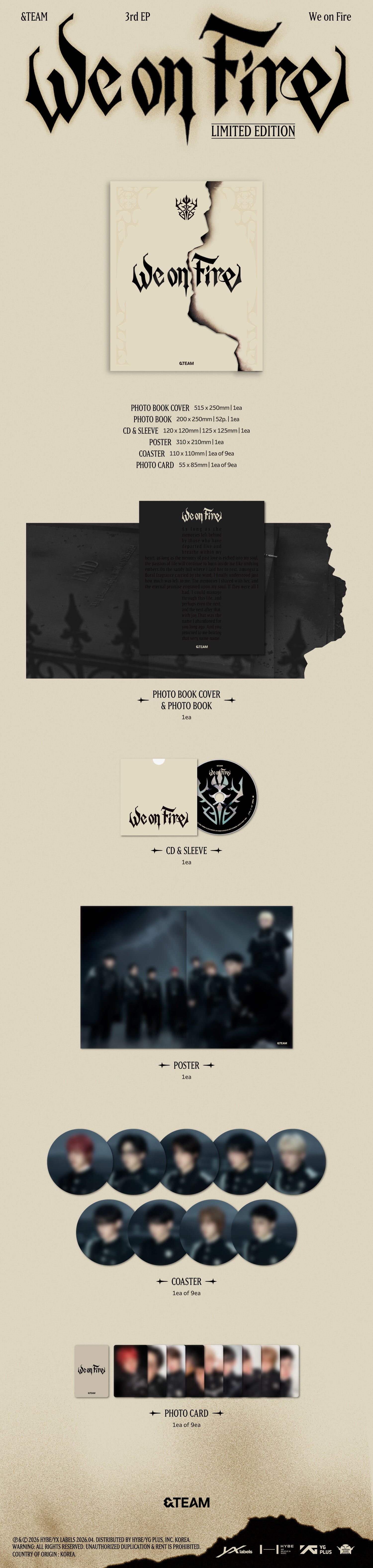 K-Pop CD &TEAM - 3rd EP 'We on Fire' [Limited Edition]