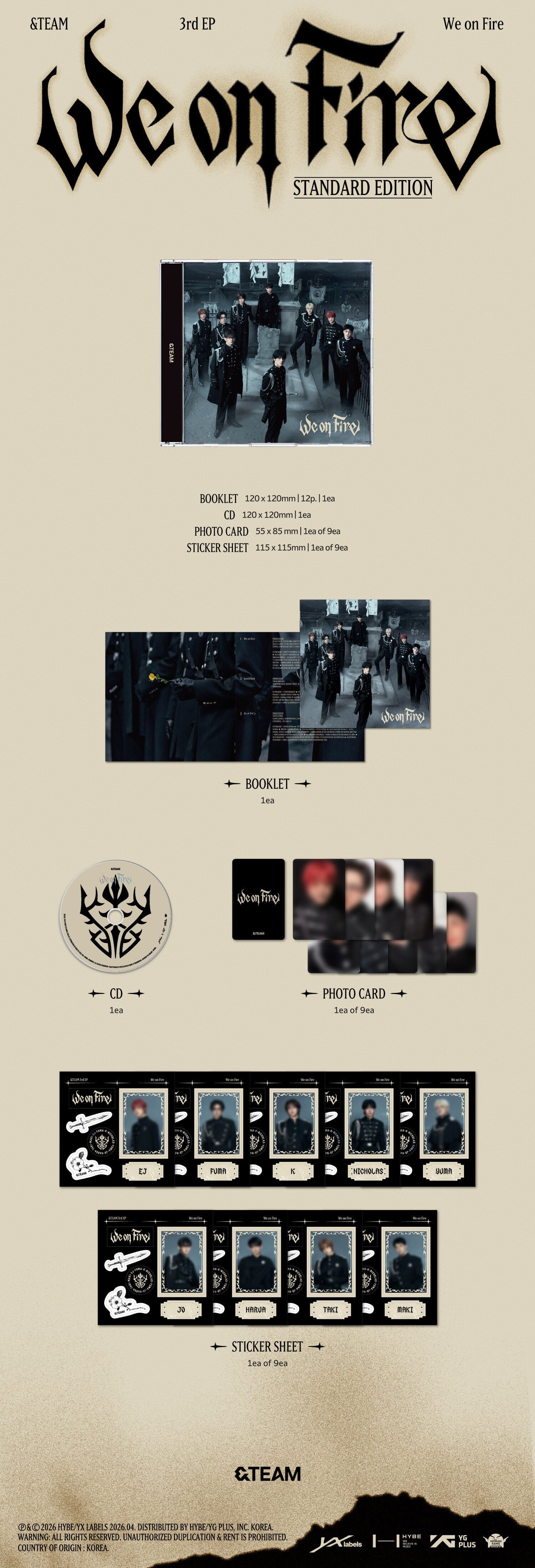 K-Pop CD &TEAM - 3rd EP 'We on Fire' [Standard Edition]