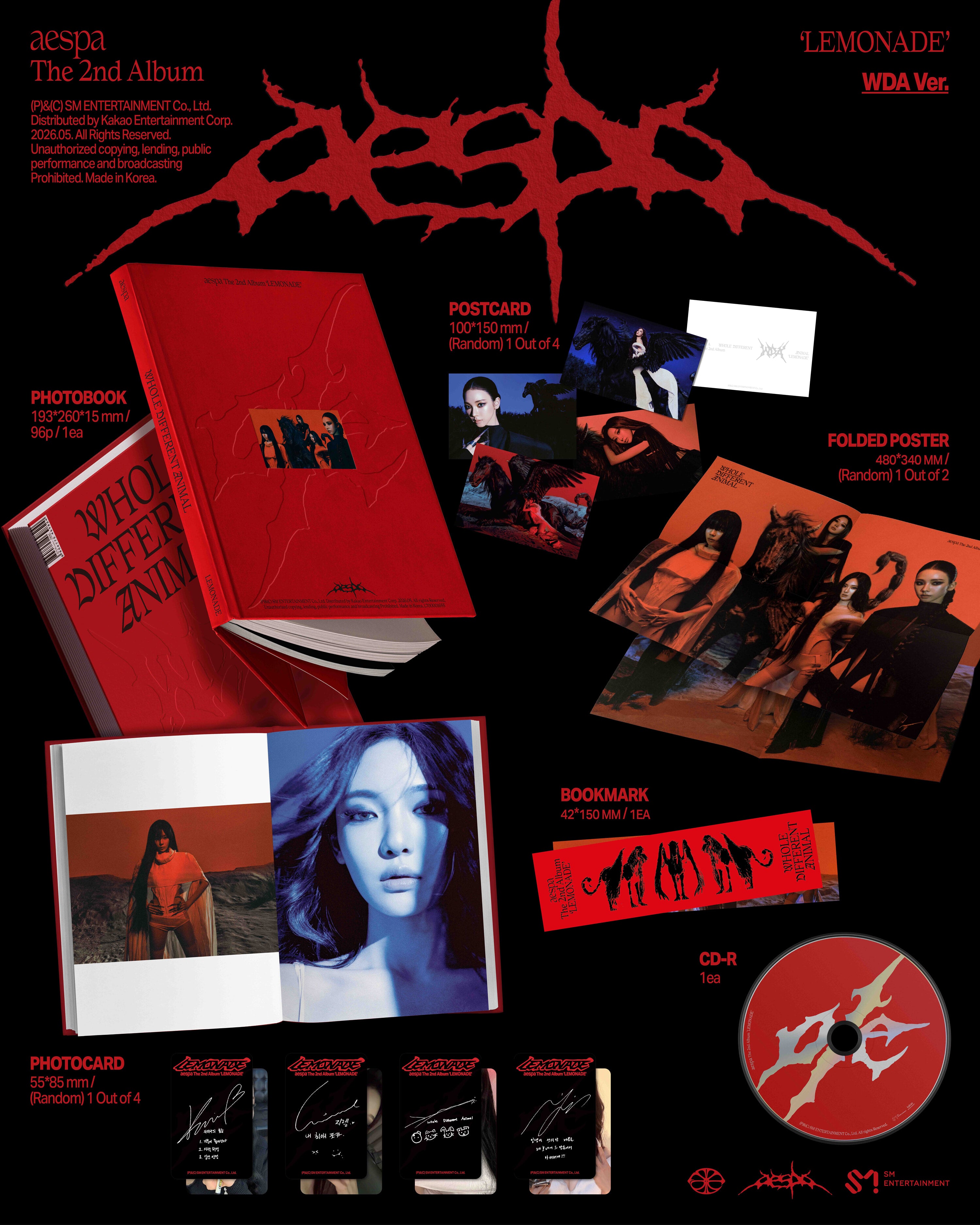 K-Pop CD Aespa - 2nd Album 'Lemonade' [WDA Ver.]
