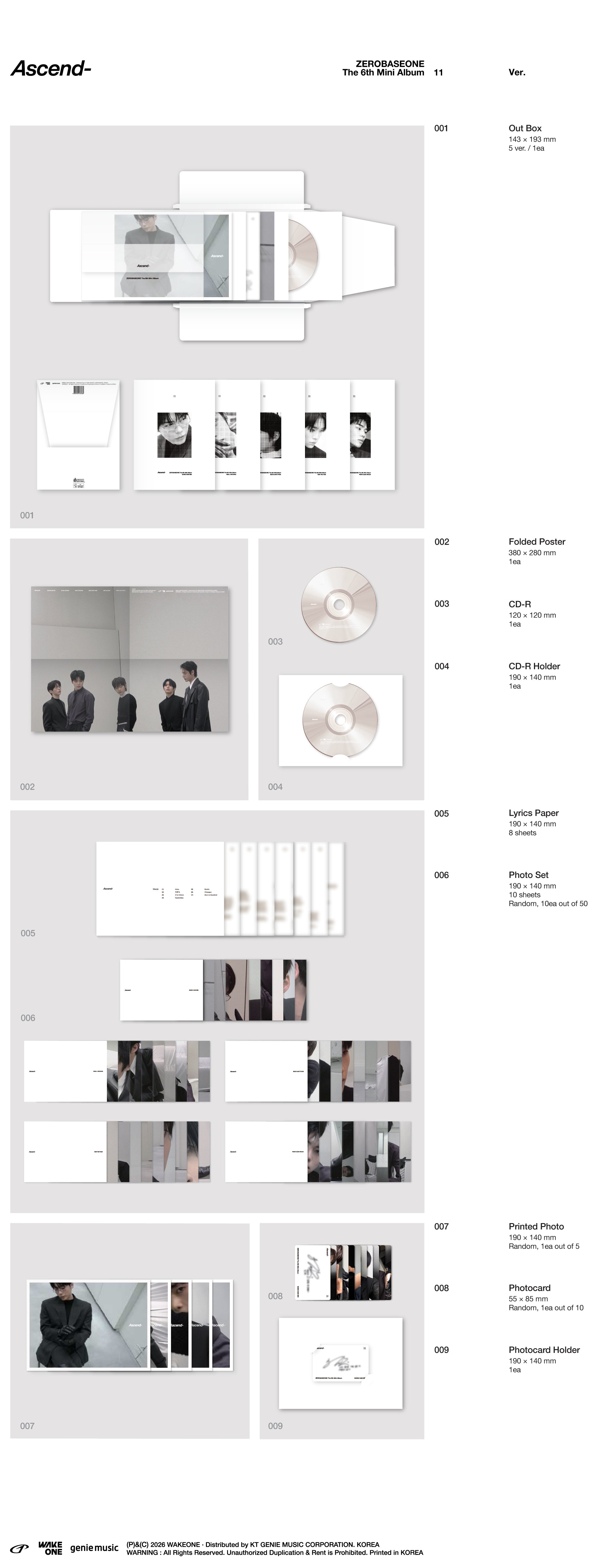 K-Pop CD Zerobaseone - The 6th Mini Album 'Ascend-' [11 Ver.]