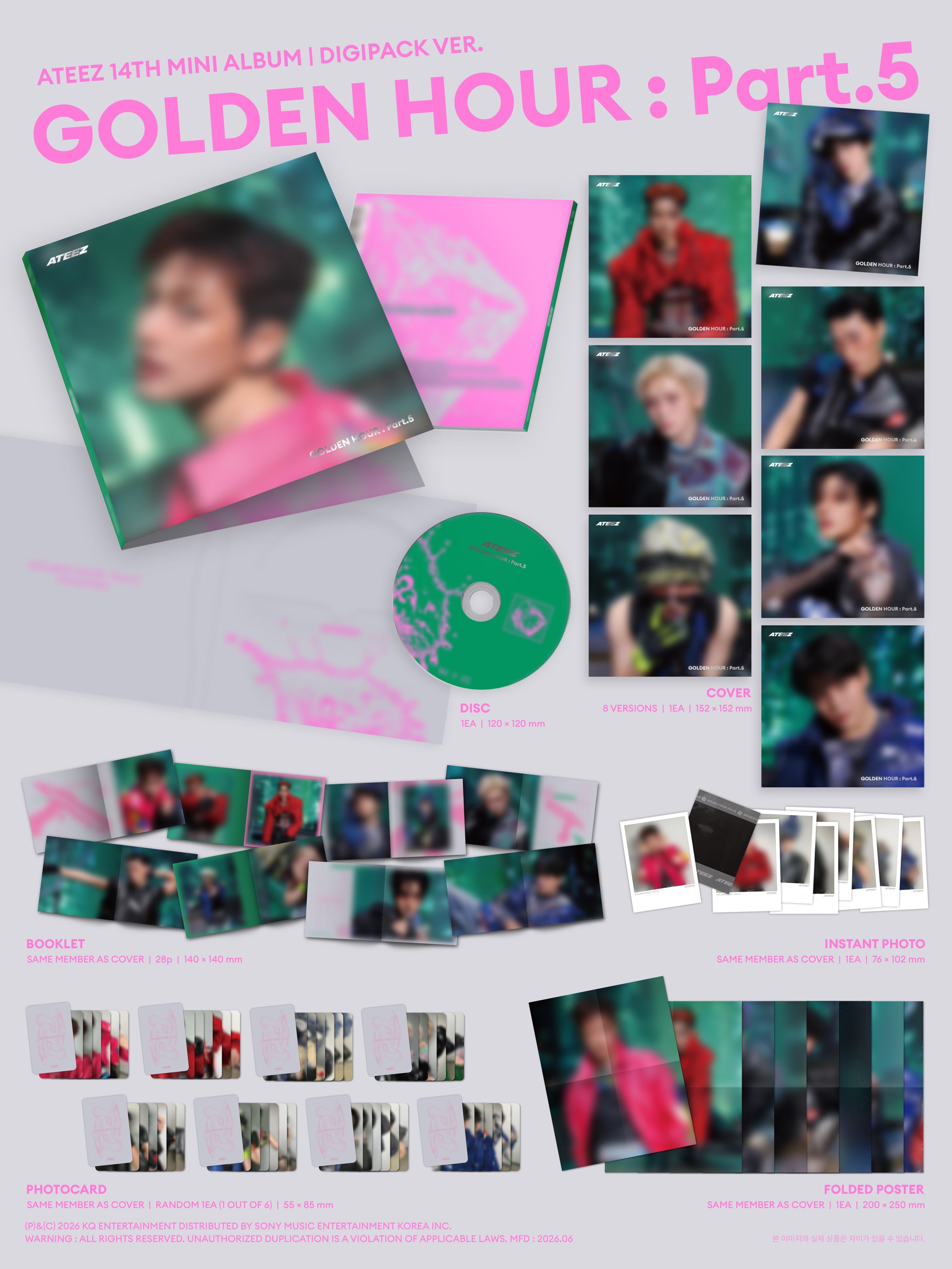 K-Pop CD ATEEZ - 14th Mini Album 'GOLDEN HOUR: Prt.5' [DIGIPACK K-Pop CD ATEEZ - 14th Mini Album 'GOLDEN HOUR: Prt.5' [DIGIPACK