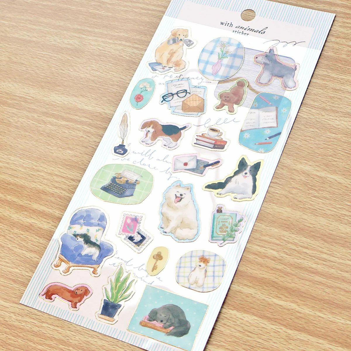 Mind Wave with Animals Gold Foil Clear Stickers