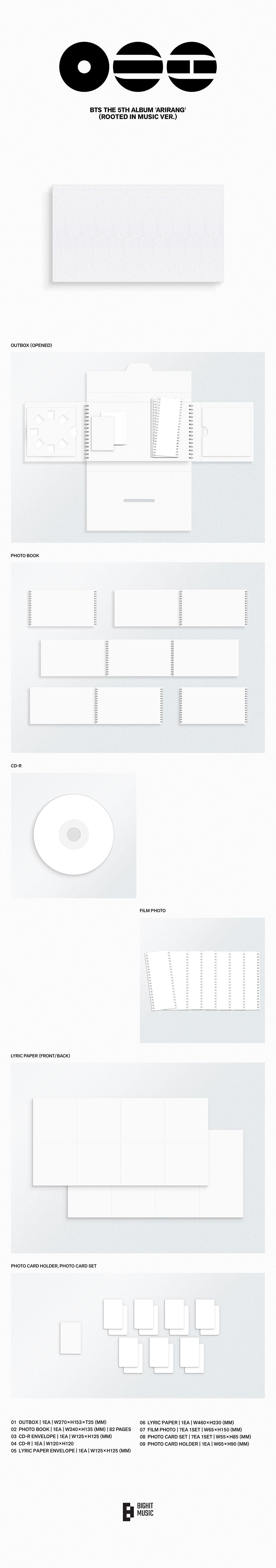 [Pre-Order] BTS - The 5th Album 'ARIRANG' (Rooted in Music Ver.)