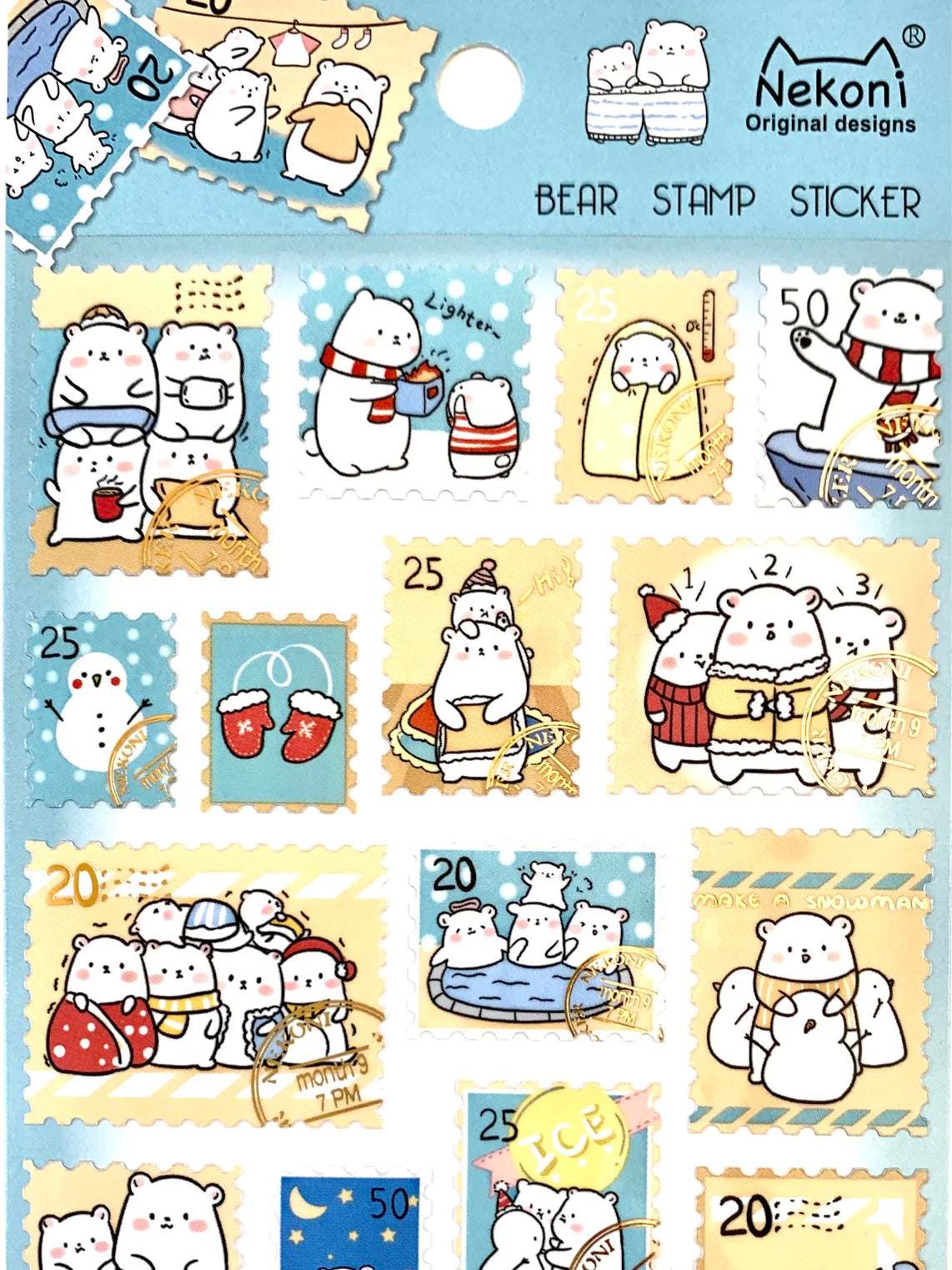 Nekoni Polar Bear Stickers