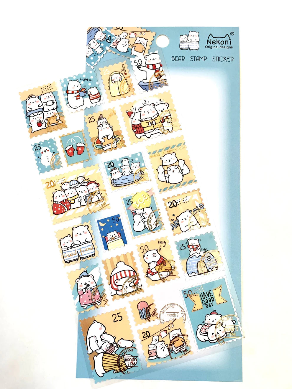 Nekoni Polar Bear Stamp Sticker