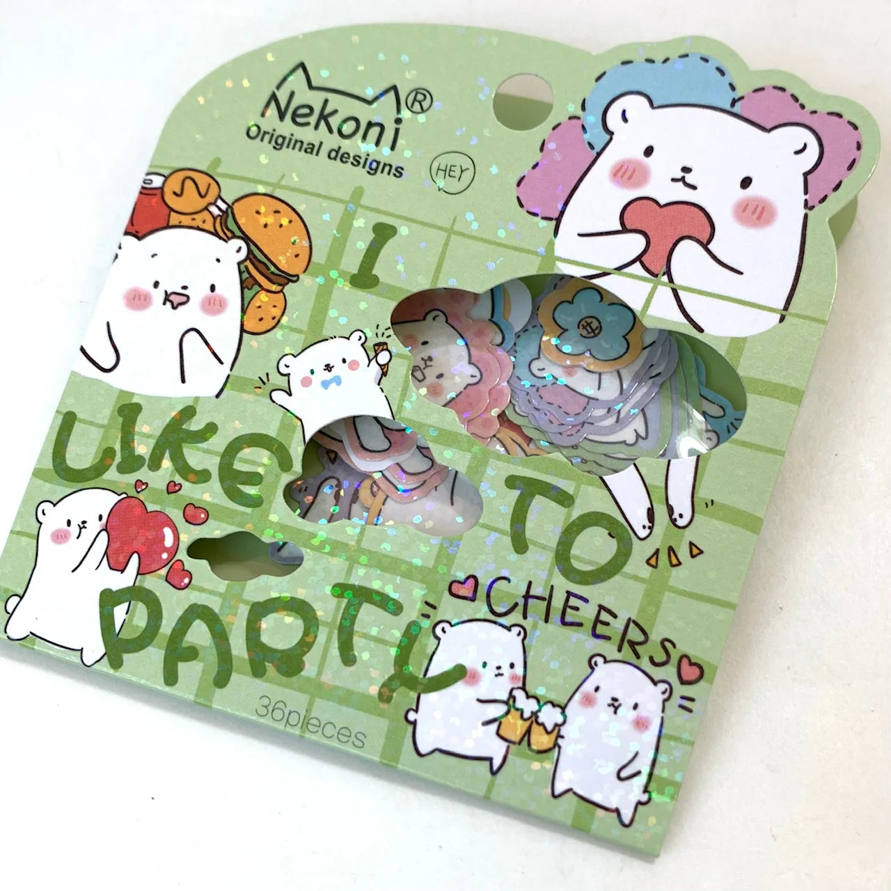 Nekoni Party Bear Sticker Bag (50546)