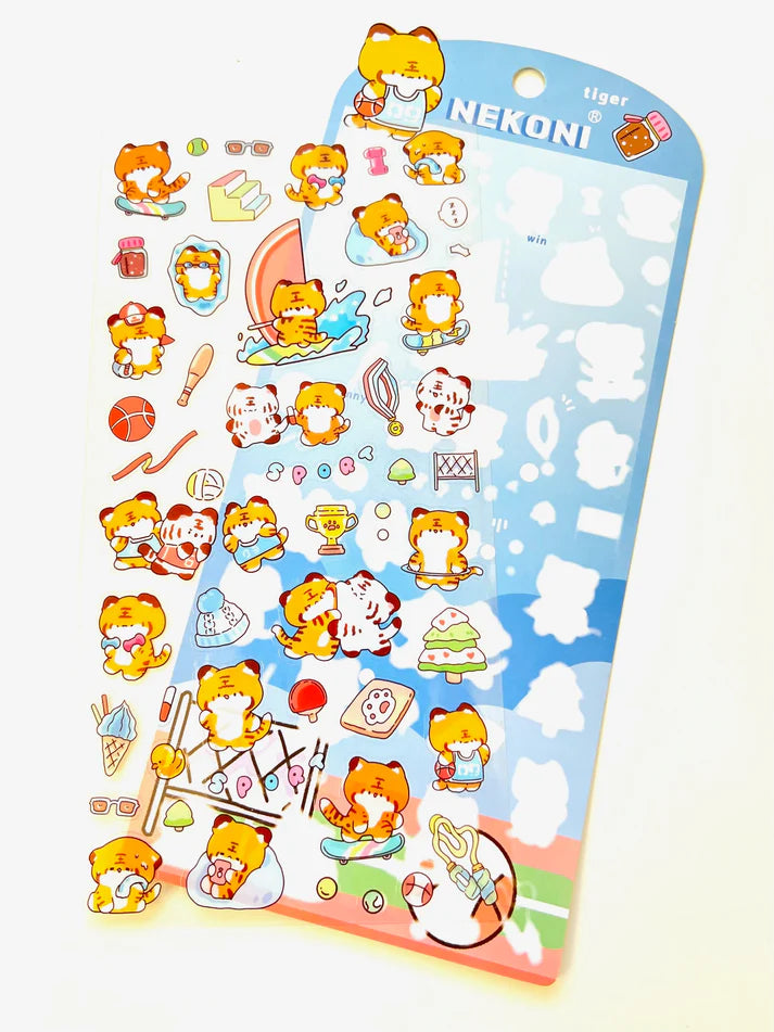 Nekoni Tiger Flat Sticker 50979