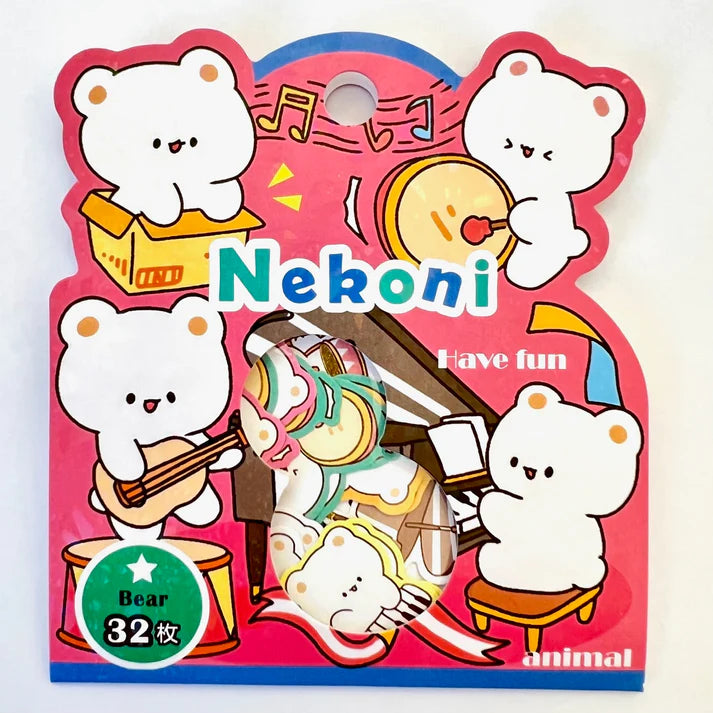 Nekoni Bear Sticker Bag 51039