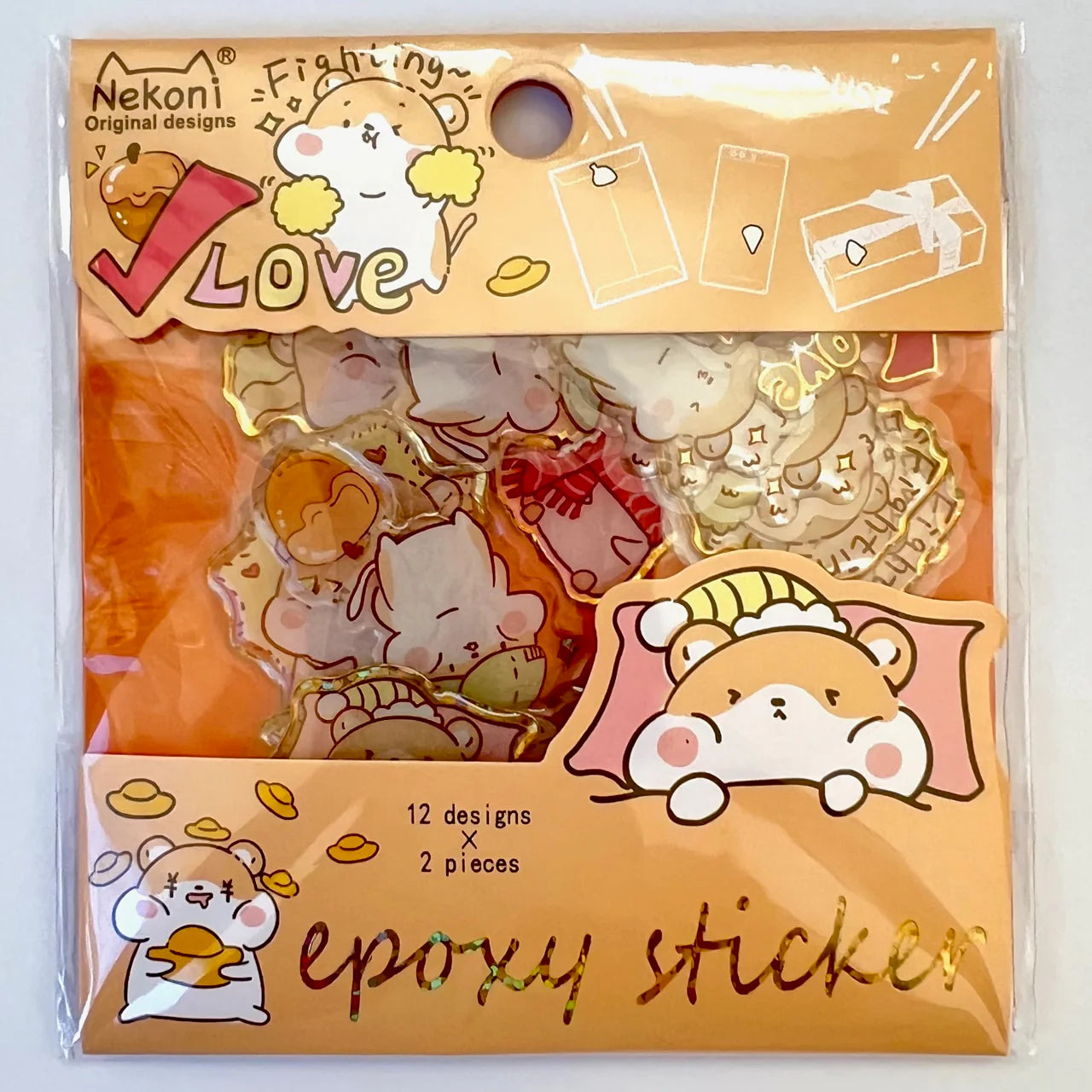 Nekoni Hamster Shiny Stickers 51087