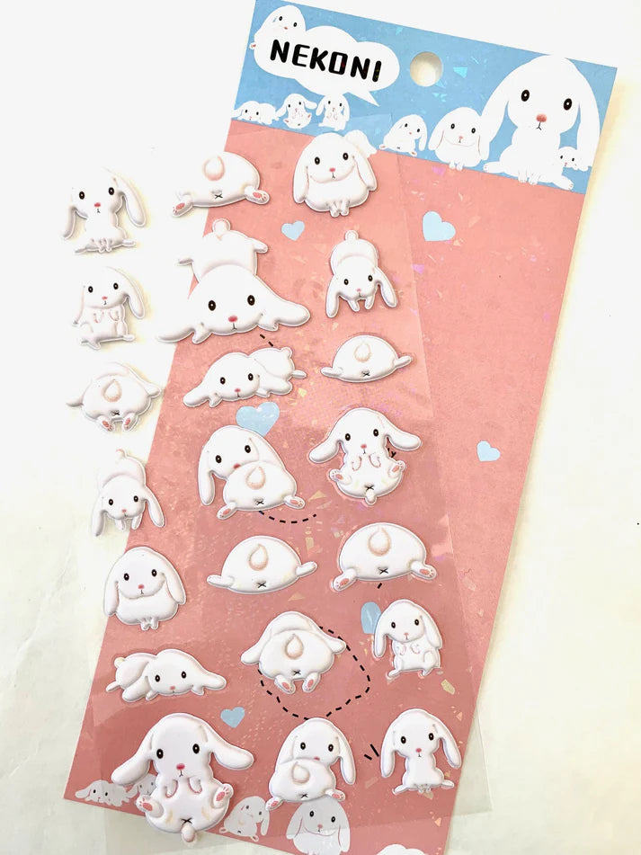 Nekoni Rabbit Puffy Sticker 50479