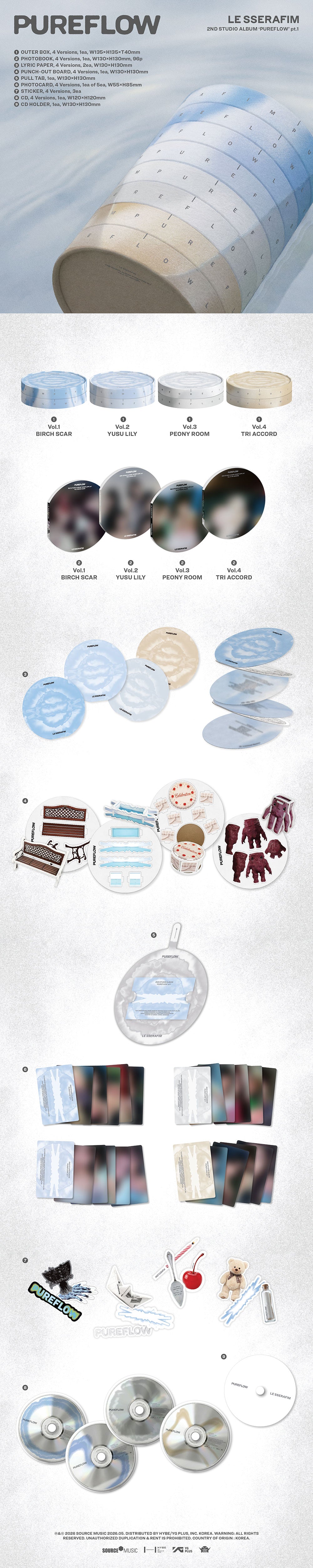 [Pre-Order] Le Sserafim - 2nd Studio Album 'Pureflow pt.1' (random)