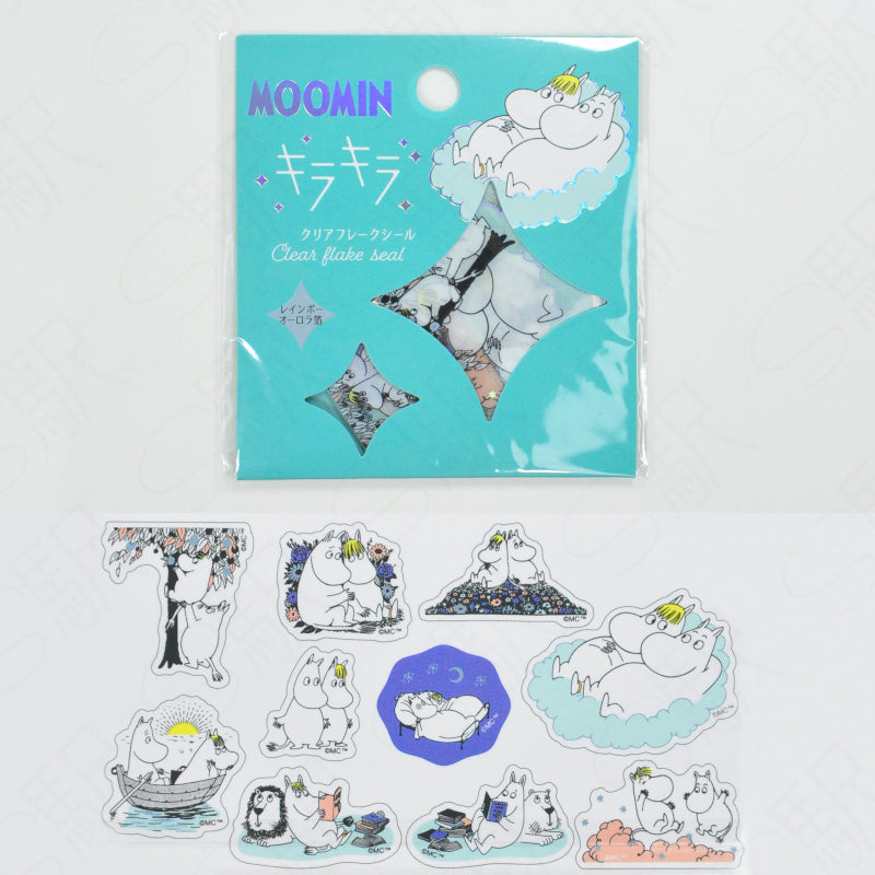 Moomin Clear Sparkle Flake Planner Stickers - Moomin and Snoke's