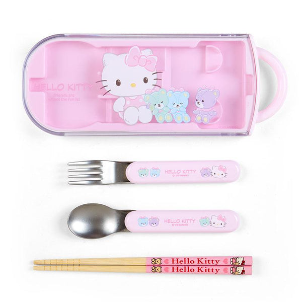 Sanrio Fork Spoon Chopsticks Tableware Set (Hello Kitty - 015547)