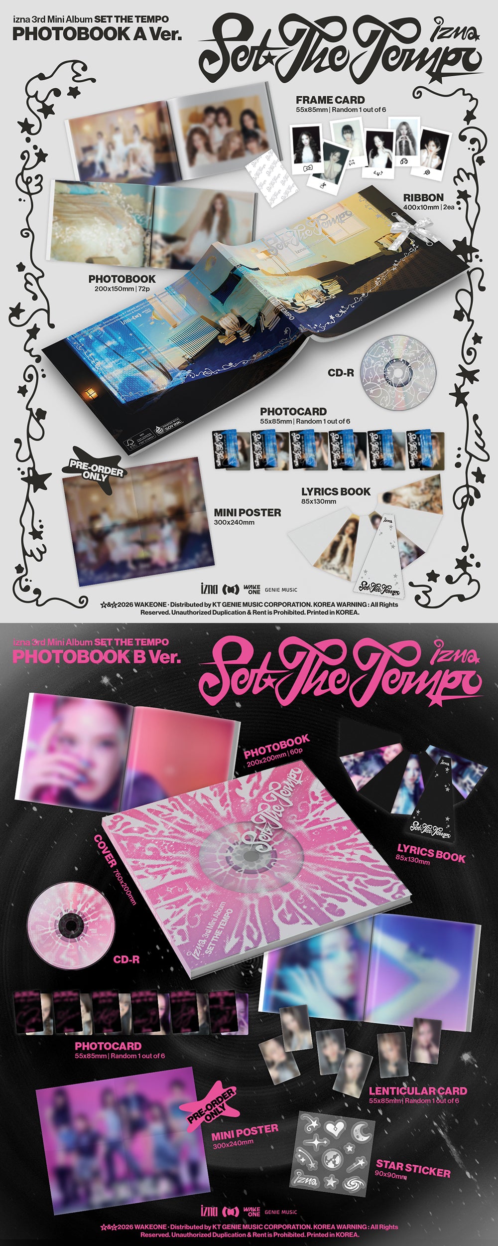[Pre-Order] Izna - 3rd Mini Album 'Set the Tempo' [Photobook Ver.] (random)