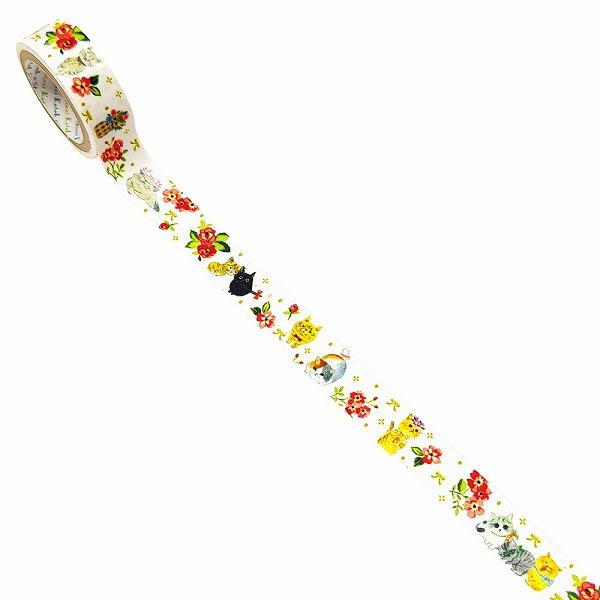 Shinzi Katoh Masking Tape Flower Bloom Kitten (BP-TP-10037)