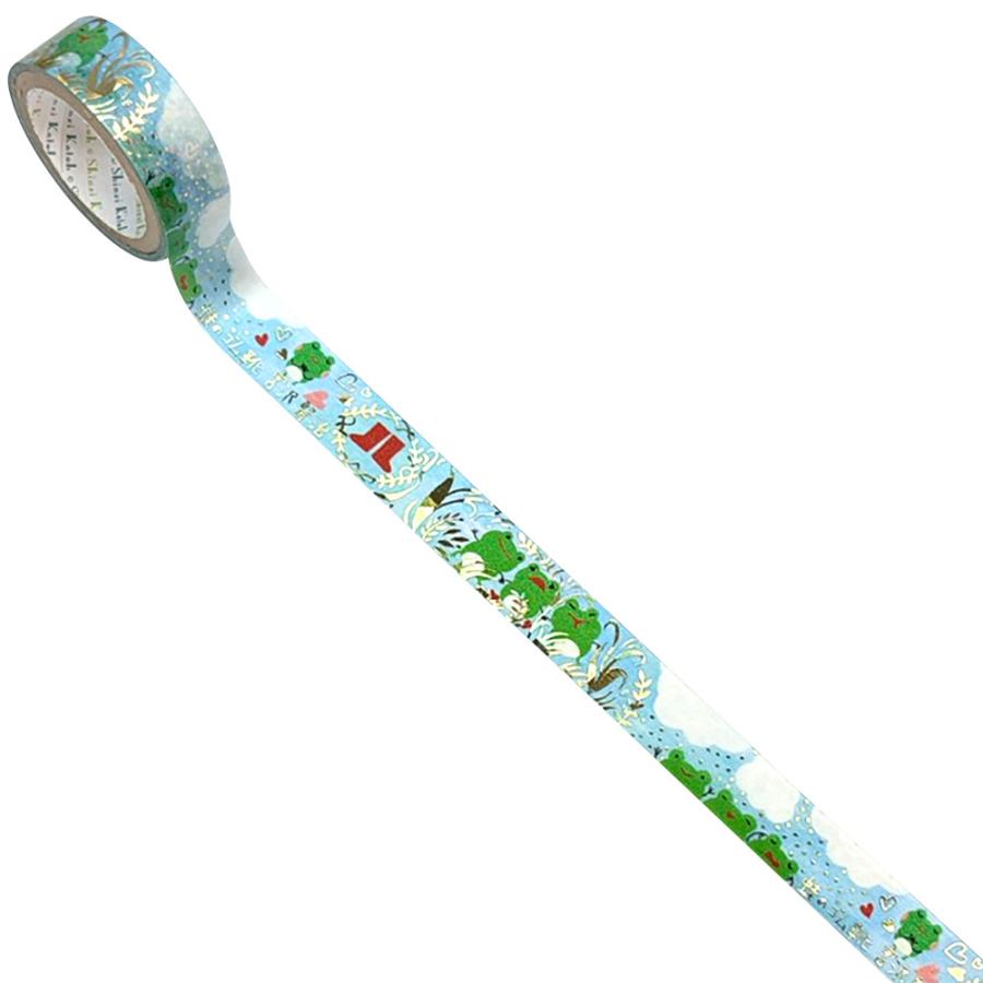 Shinzi Katoh Miyazawa Kenji Sparkly Masking Tape Frog Rubber Shoes (KS-DT-10276)